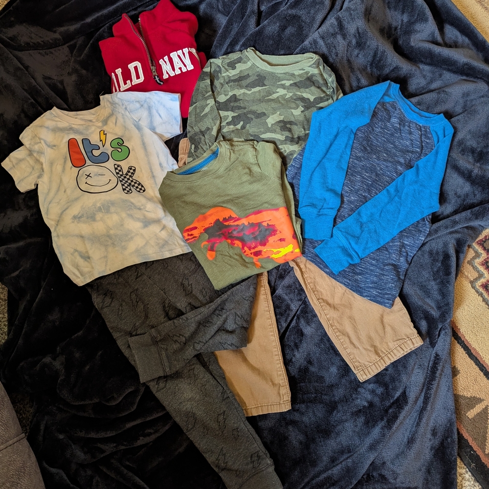 Old Navy Boys Mix - Red, Blue, Green & Tan Tops